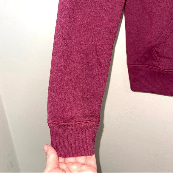 PINK Victoria’s Secret Campus Maroon Icon Quarter Zip Sweatshirt Small Women’s - Picture 5 of 13